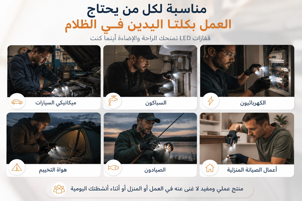 نصفية الاصابع LED قفازات الاضاءة